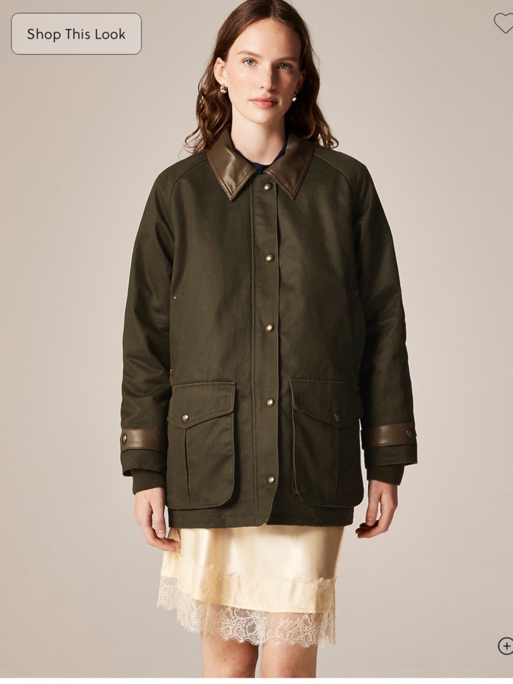 J.Crew Broken-in Barn Jacket™ with faux-leather collar - Picture 2 of 9